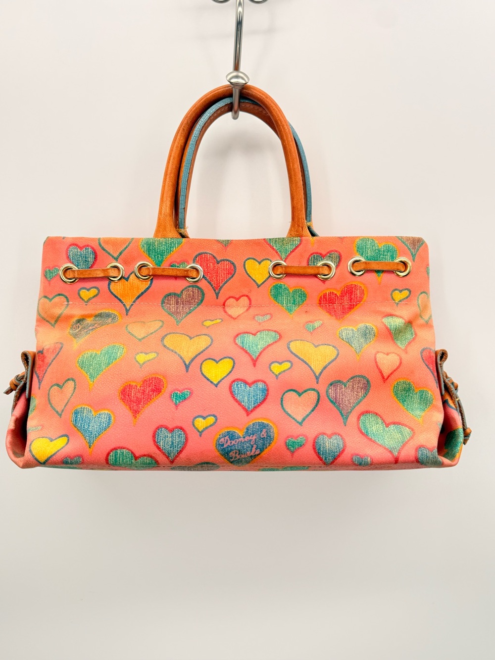 DOONEY & BOURKE Vintage Y2K Sweetheart Crayon Hearts Mini Satchel - Picture 7 of 12